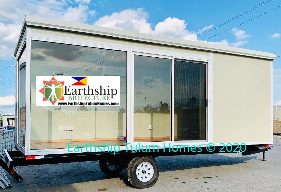 Mobile Eco Bunker Office Tiny Home. 8ft wide x 24 ft long x 8 ft tall Â° 6 m2 65 sq. ft of space.